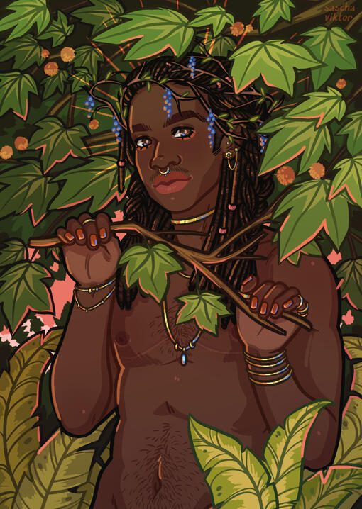 drawing of a sleeping black cat