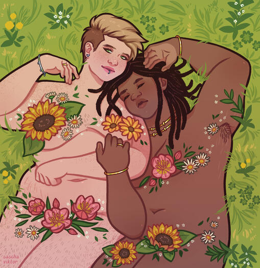 drawing of a sleeping black cat