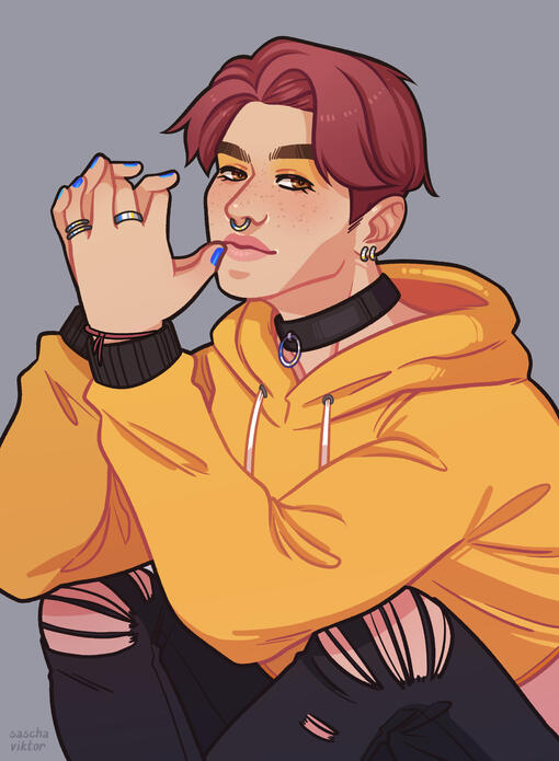 drawing of a sleeping black cat